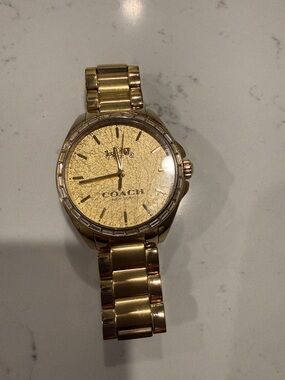 Coach Gold-Tone Women's Link Bracelet Watch